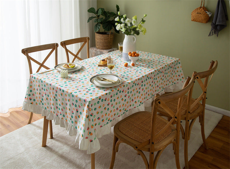 Strawberry Meadow Cotton Tablecloth Berriscent