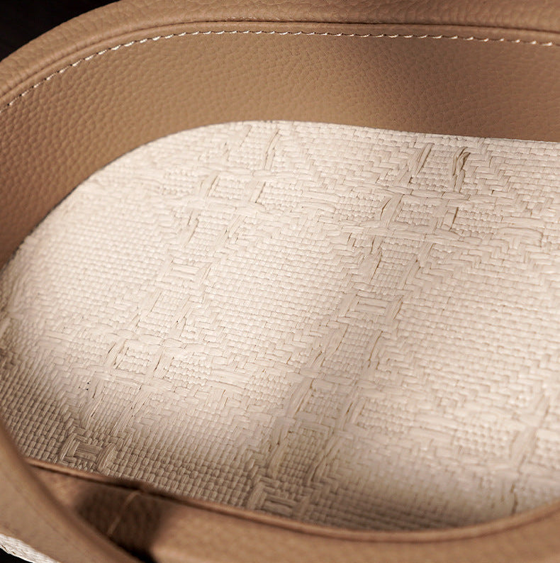 Marceau Oval Leather Carry Tray Berriscent