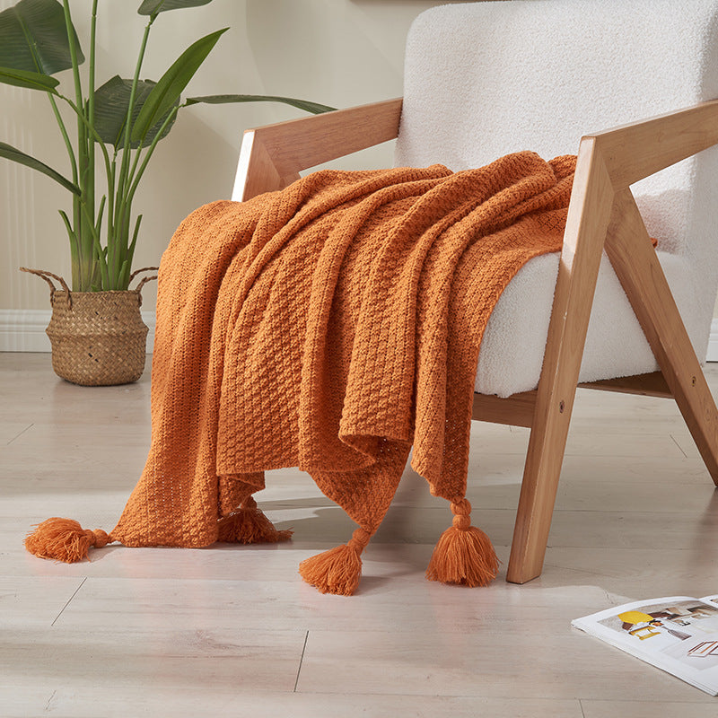 Aurora Tassel Knit Throw – Cozy Texture, Effortless Charm Berriscent