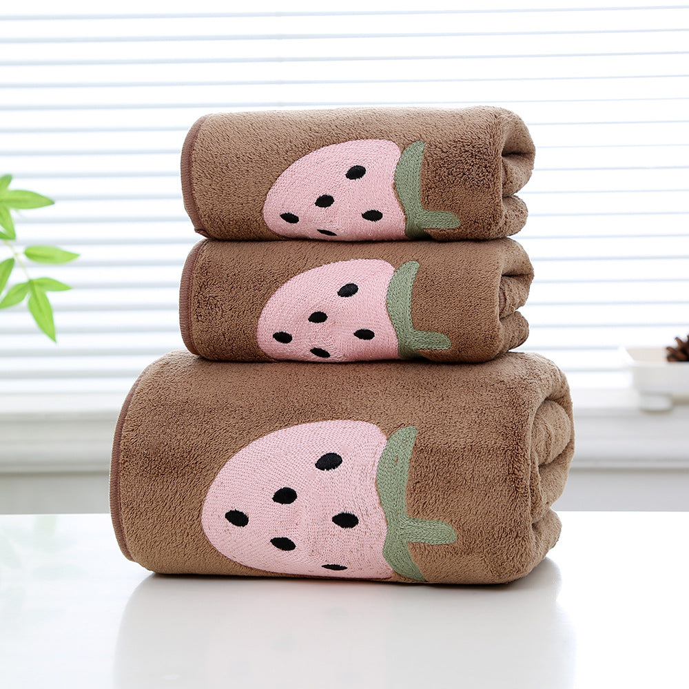 Soft Orchard Coral Fleece Towels Berriscent