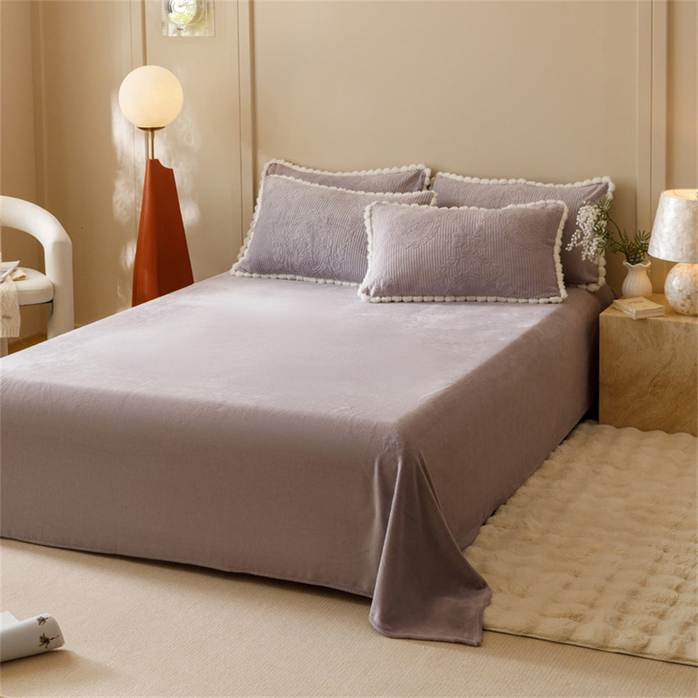 Embossed Plush Flannel Bedding Set – Lavender Berriscent