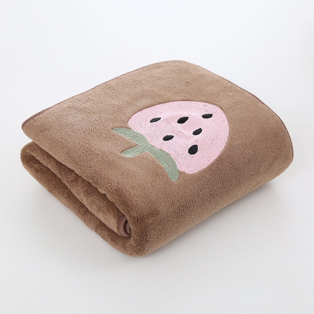 Soft Orchard Coral Fleece Towels Berriscent