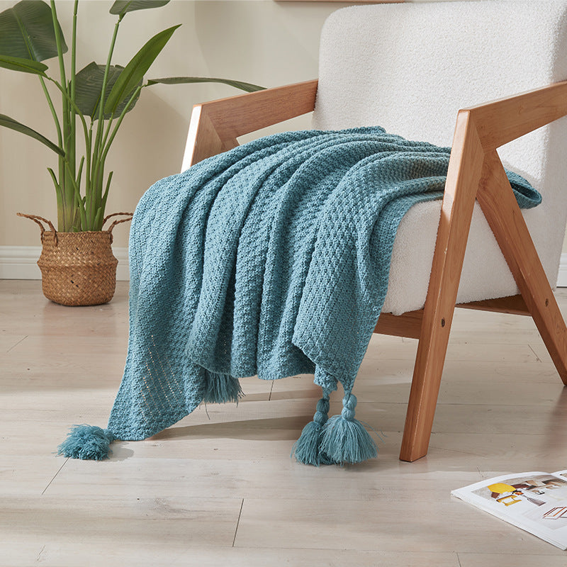 Aurora Tassel Knit Throw – Cozy Texture, Effortless Charm Berriscent