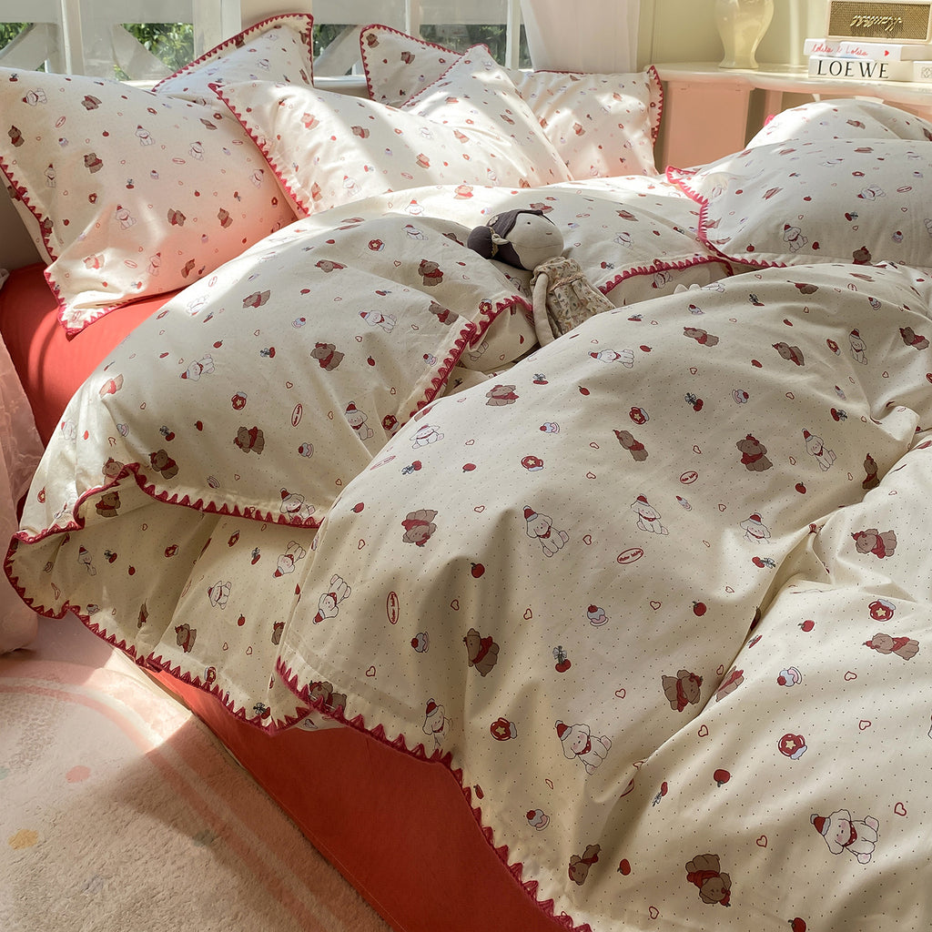 Playful Countryside Bedding Set (4-Piece Pure Cotton Set) Berriscent