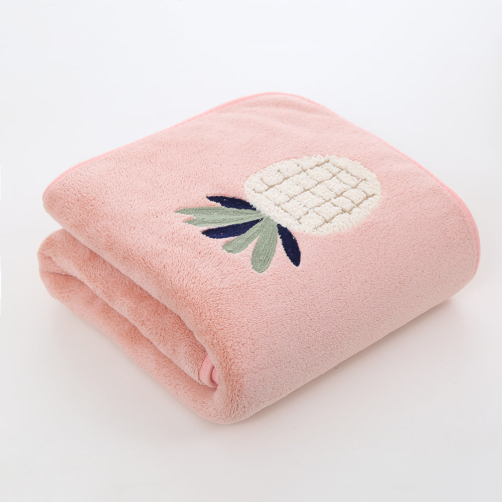 Soft Orchard Coral Fleece Towels Berriscent