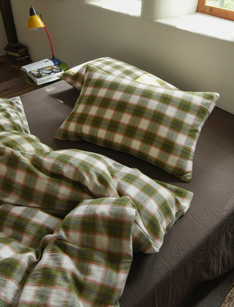 The Woodland Plaid | 60s High-Count Cotton Bed Linen